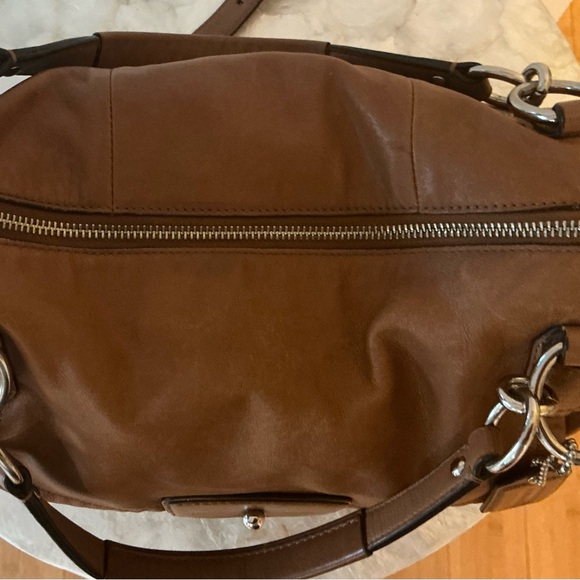 Coach Kristin Crossbody Brown Shoulder Handbag with Silver Hardware - Picture 4 of 8